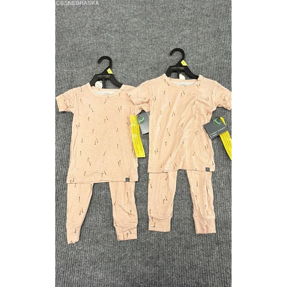 Gerber Rose Carrot Modern Moments Toddler Pajama Set 2pc Livaeco Viscose NWT 3T